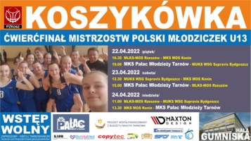 Plakat ćwierćfinałowego turnieju MP młodziczek w koszykówce